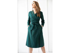 Ženska Lanena obleka - VEČ BARV