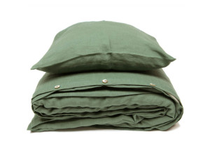 Lanena posteljnina, predprana - KAKI ZELENA / PO NAROČILU